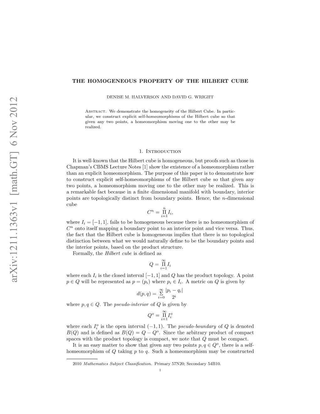 The Homogeneous Property of the Hilbert Cube 3