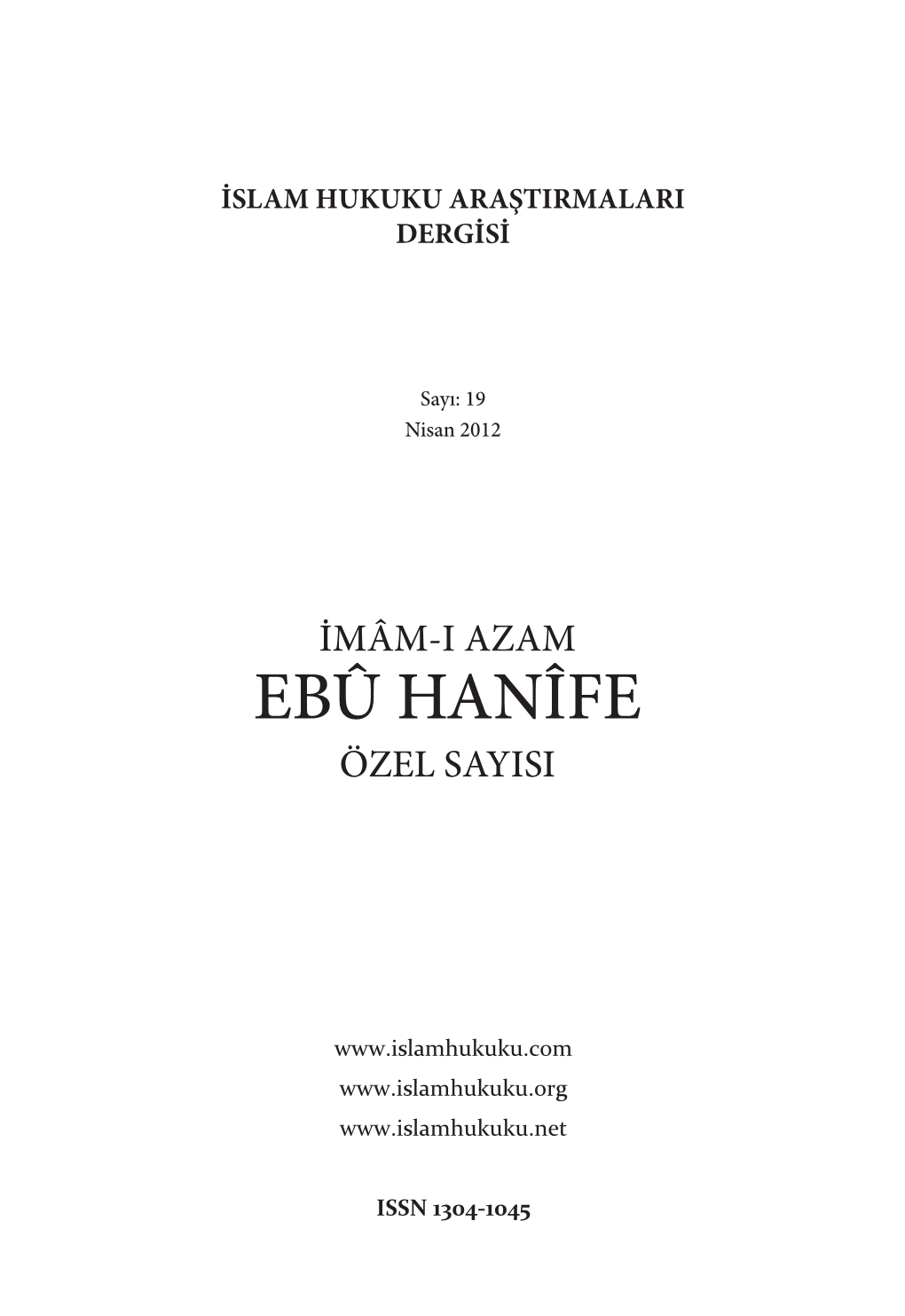 EBÛ HANÎFE ÖZEL SAYISI 2 | Dr