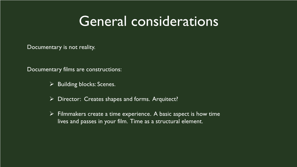 General Considerations