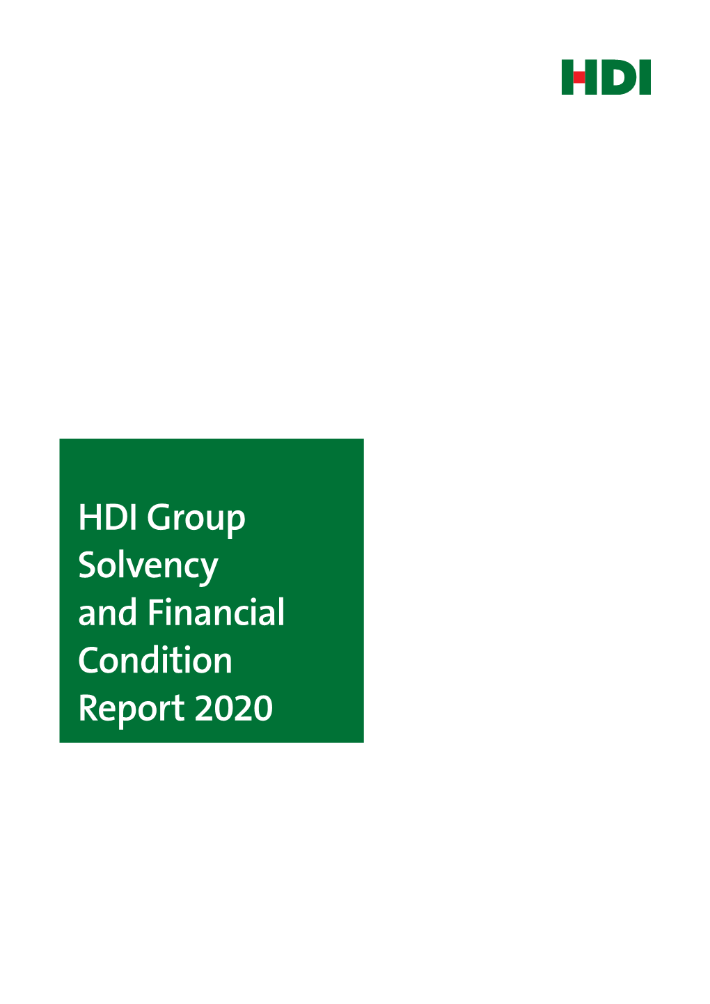 SFCR Der HDI Gruppe 2020