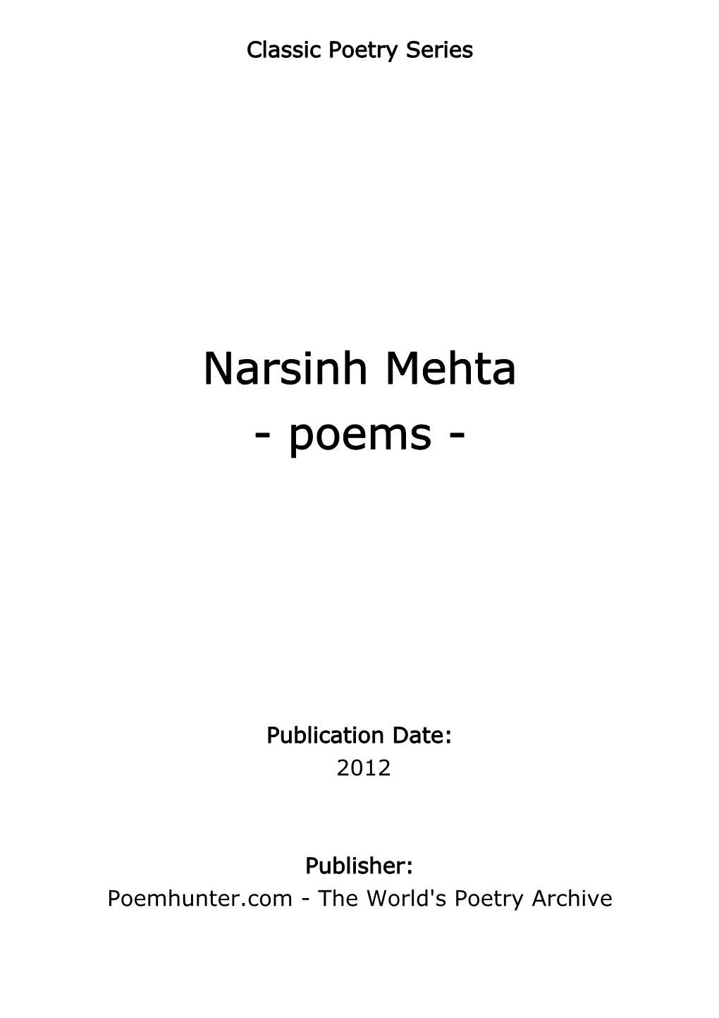 Narsinh Mehta - Poems