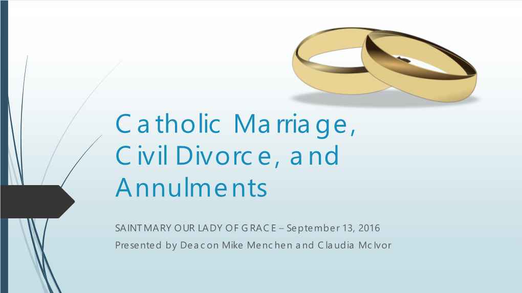 Catholic Marriage Divorce Annulment