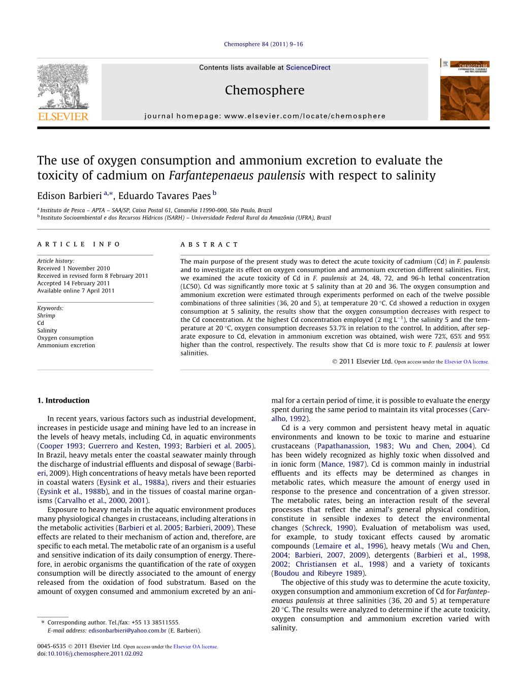 The Use of Oxygen Consumption and Ammonium Excretion To