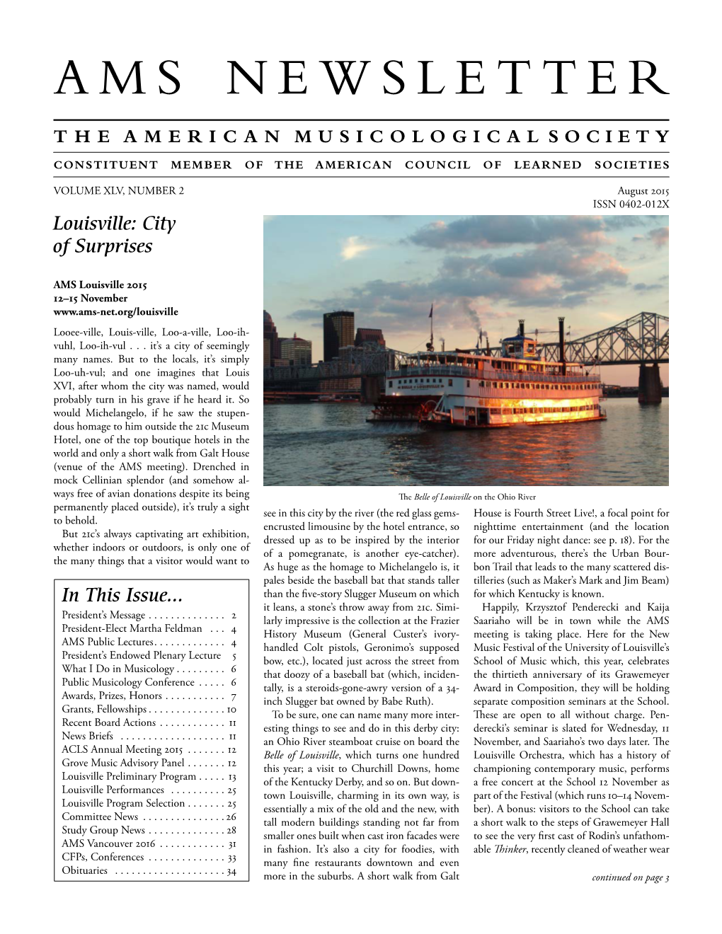 AMS Newsletter August 2015