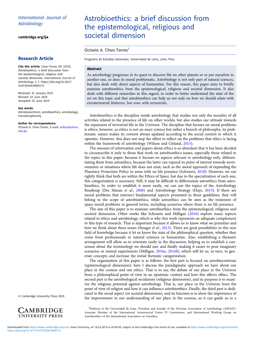 A Brief Discussion from the Epistemological, Religious and Societal Dimension