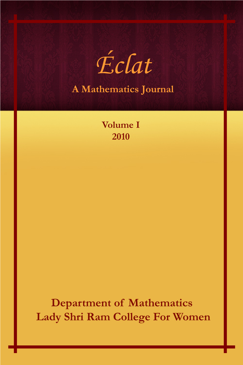 Éclat a Mathematics Journal