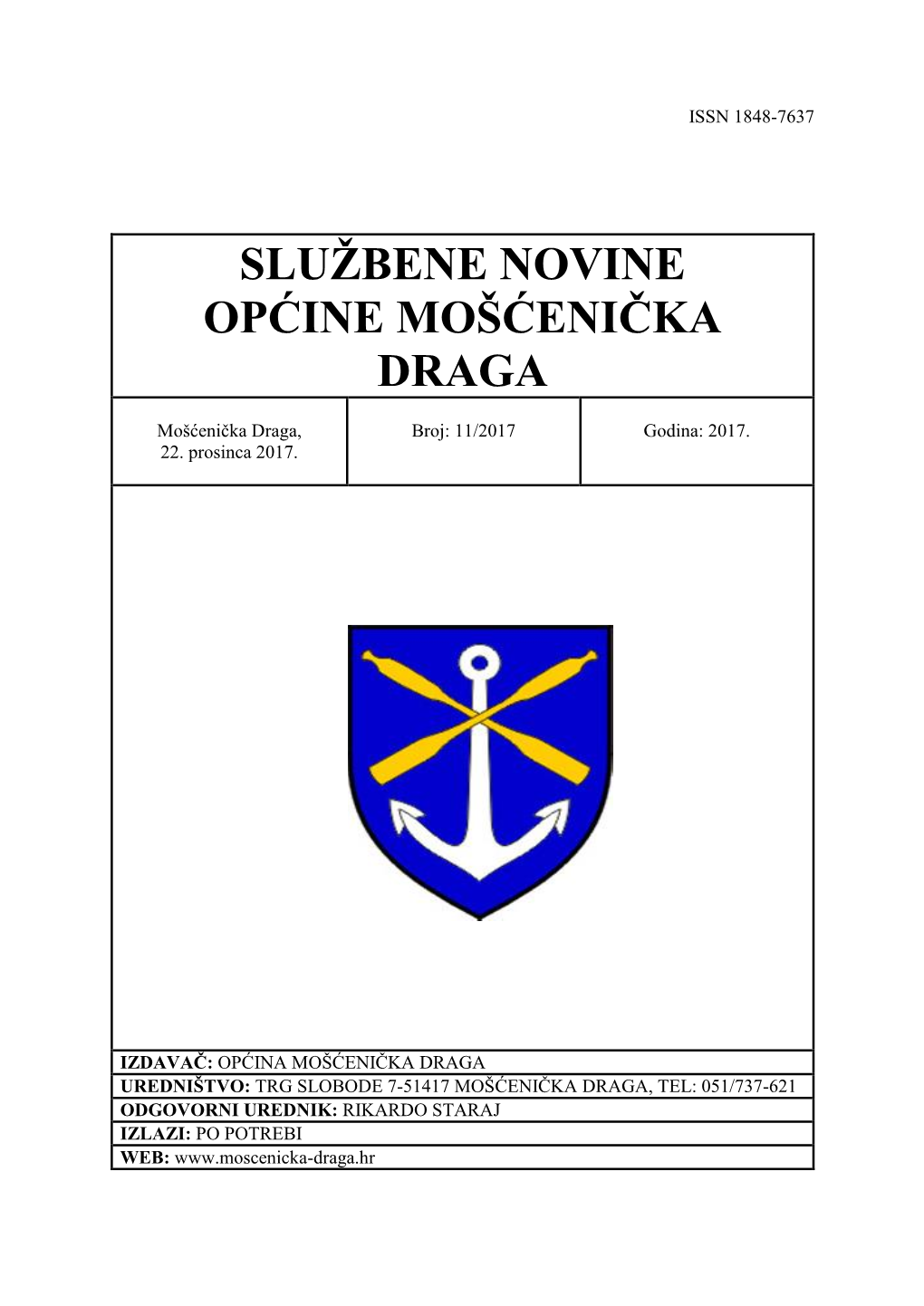 Službene Novine Općine Mošćenička Draga