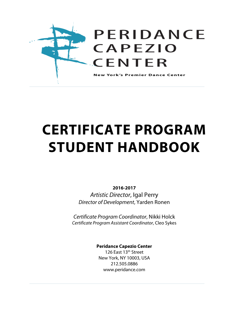 Certificate Program Student Handbook