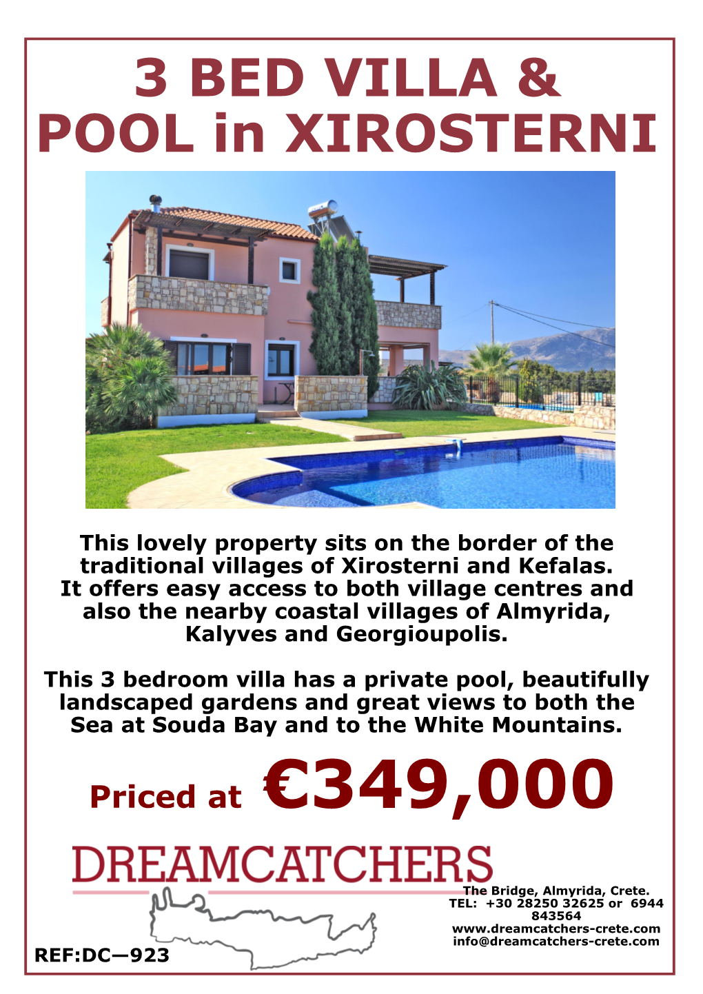 3 BED VILLA & POOL in XIROSTERNI