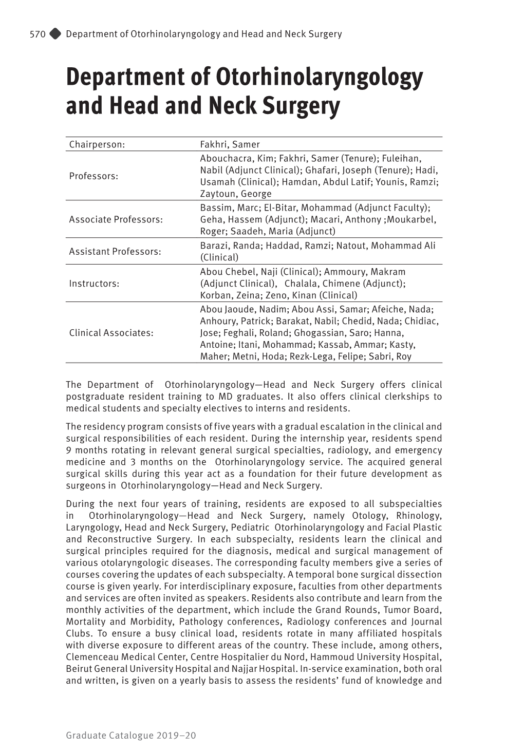 Department of Otorhinolaryngology and Head and Neck Surgery