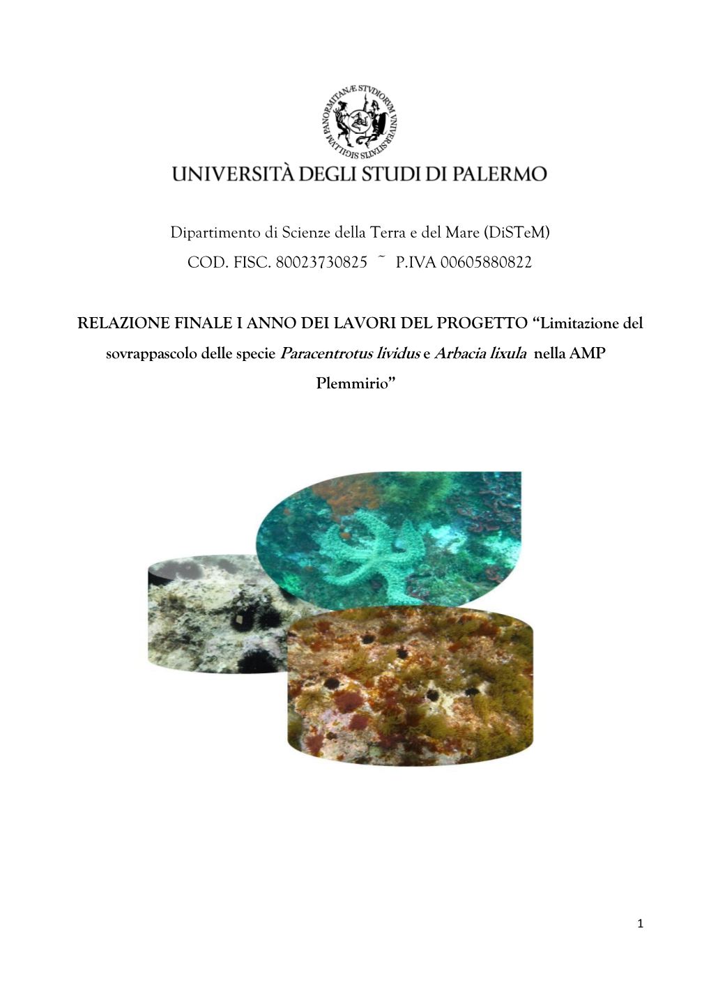 Dipartimento Di Scienze Della Terra E Del Mare (Distem) COD