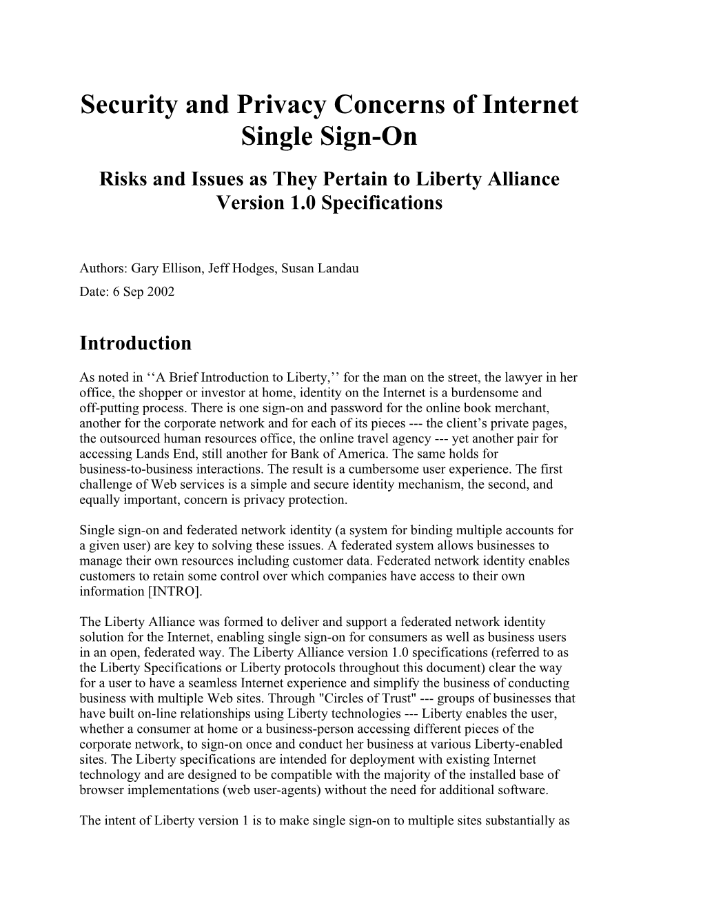 Security and Privacy Concerns of Internet Single Sign-On