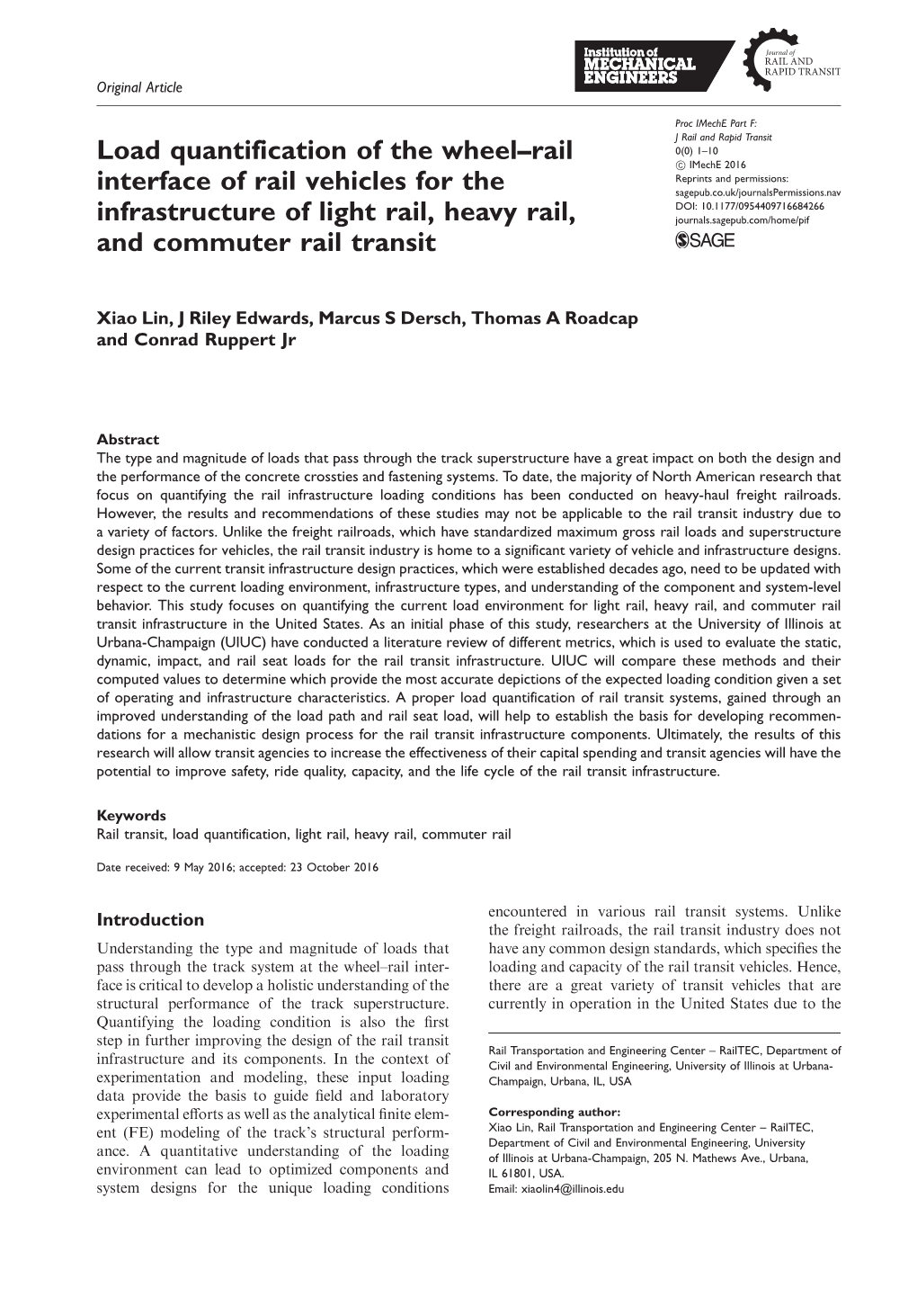 Load Quantification of the Wheel–Rail Interface of Rail Vehicles for The