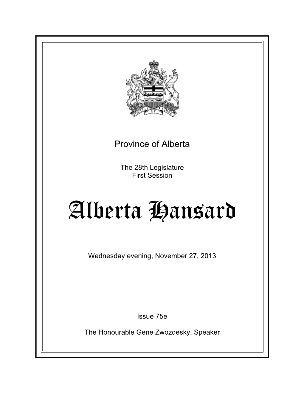 Alberta Hansard