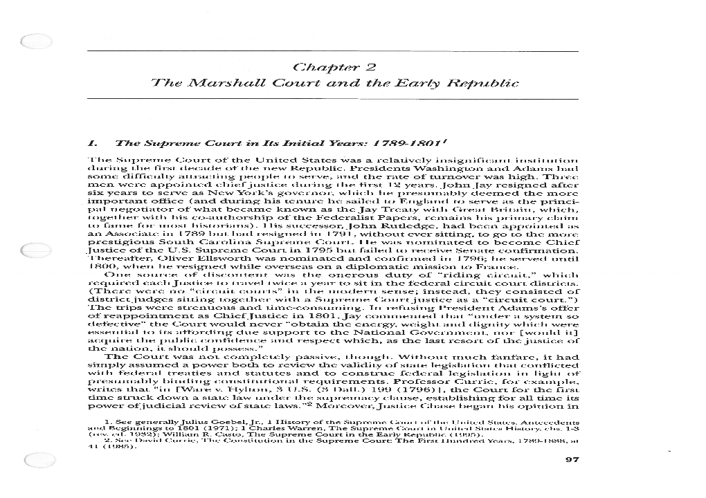 Chapter 2 the Marshall Court and the Early Republic