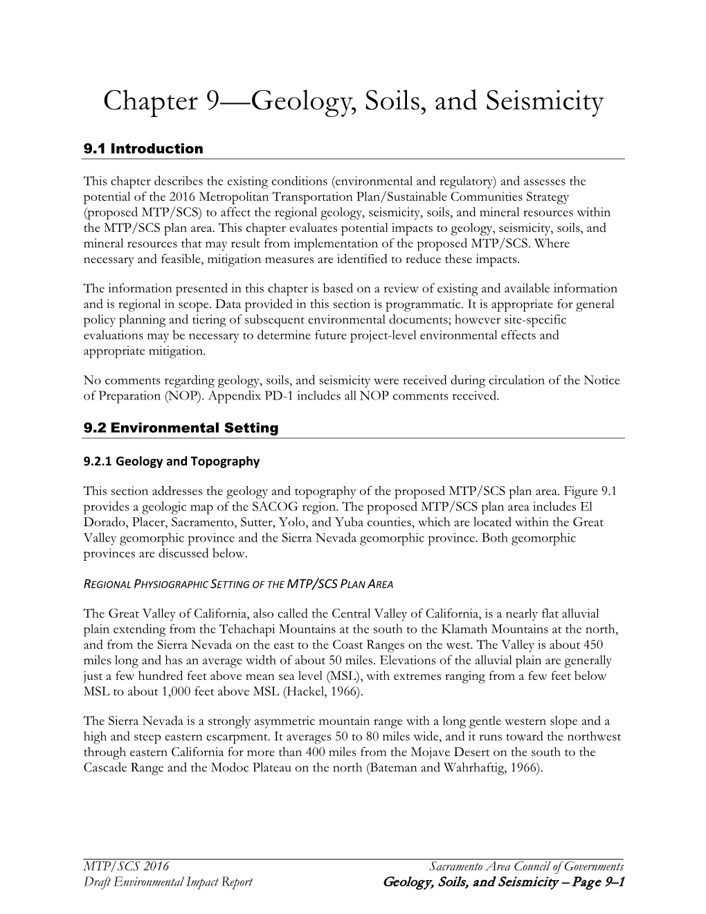 Chapter 9 Geology Soils and Seismicity