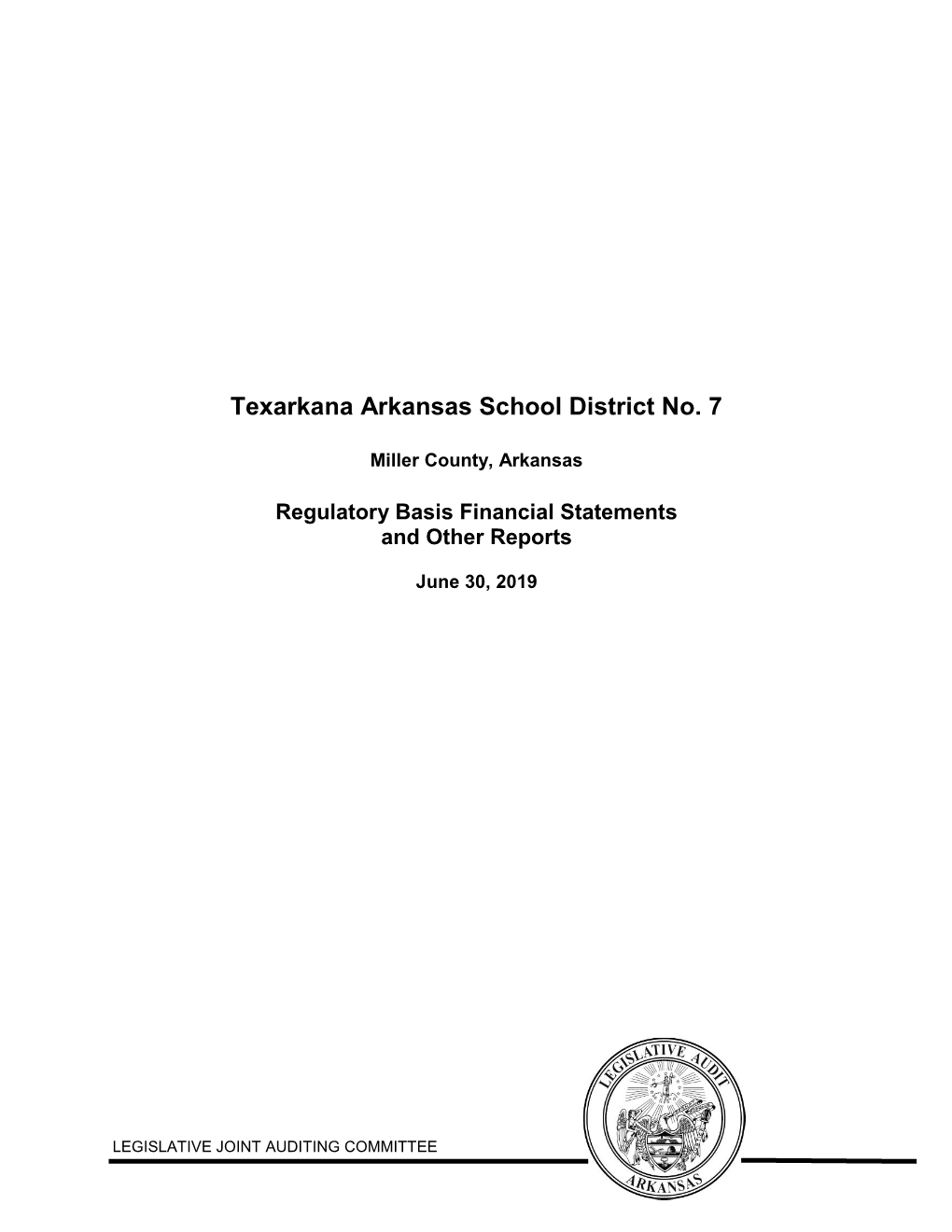 Texarkana Arkansas School District EDSD24719 [6/30/2019] (In Process
