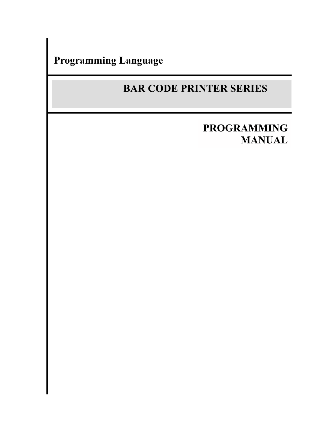 Thermal Bar Code