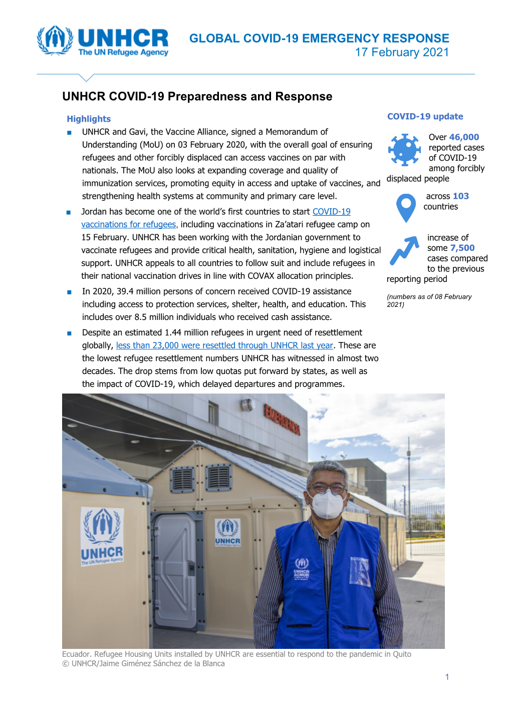 UNHCR COVID-19 Global Emergency Response