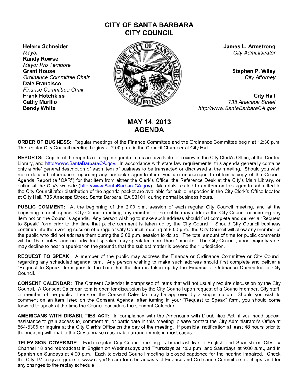 City Council Agenda Page 1