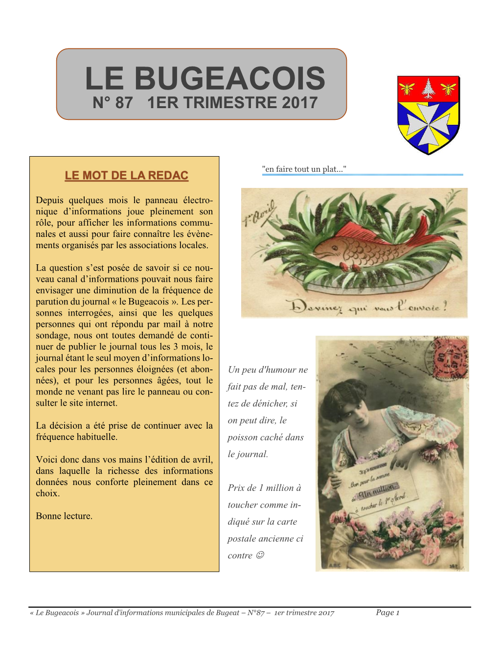 Le Bugeacois N° 87 1Er Trimestre 2017