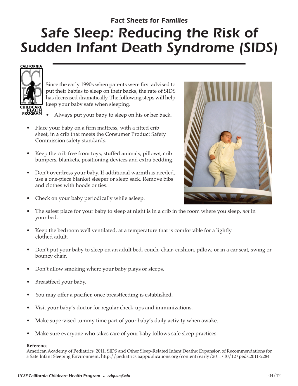 Safe Sleep: Reducing the Risk of Sudden Infant Death Syndrome (SIDS)