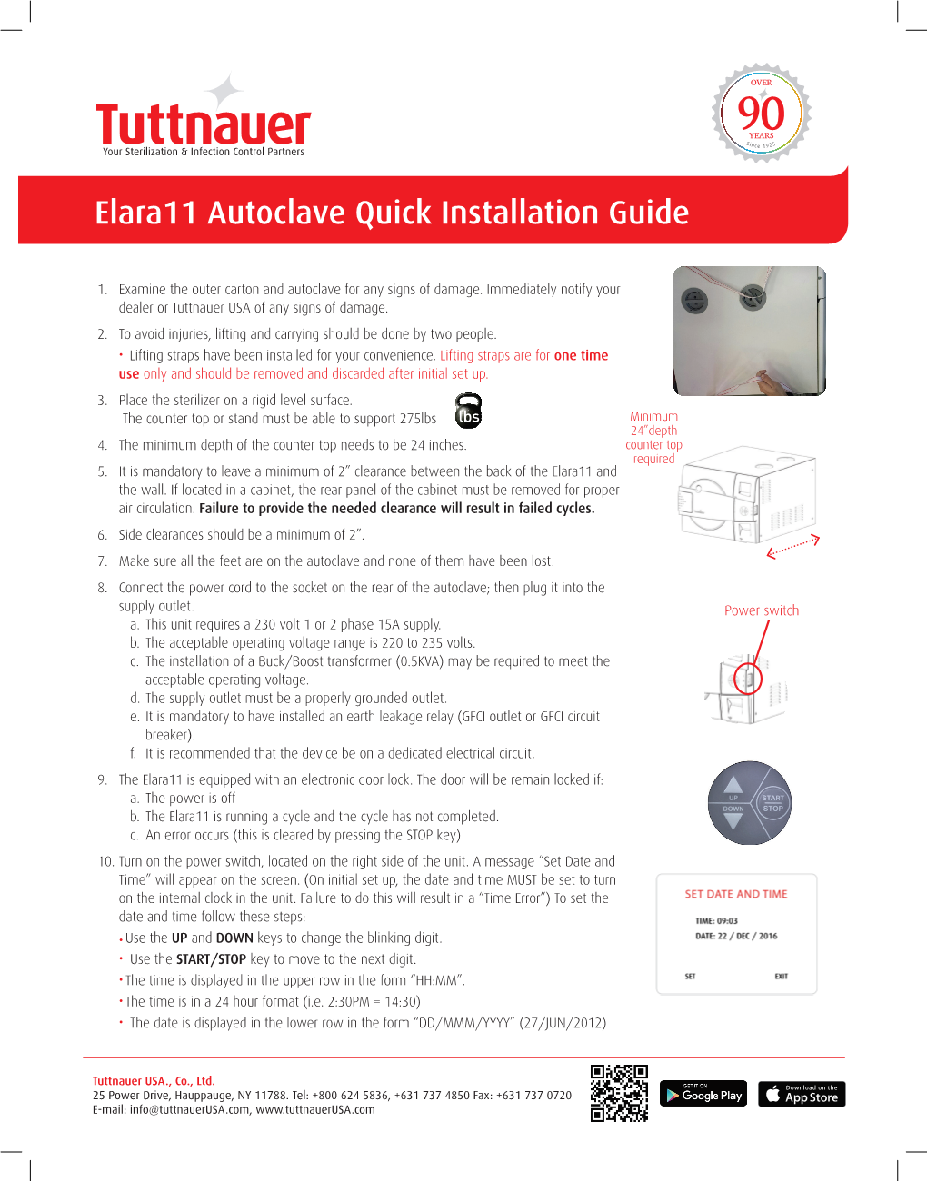 Elara11 Autoclave Quick Installation Guide