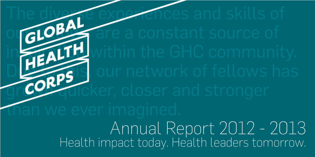 GHC Annual Report 2012-2013 2