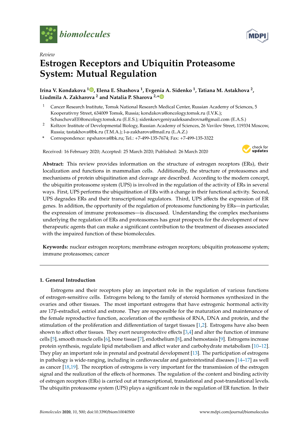 Estrogen Receptors and Ubiquitin Proteasome System: Mutual Regulation