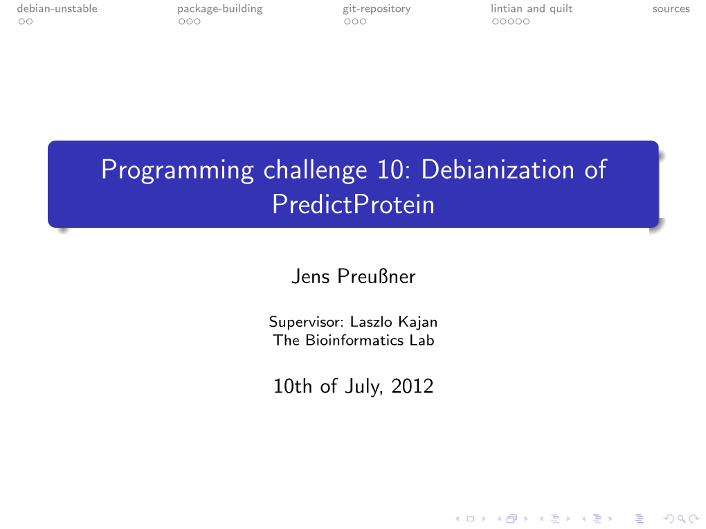 Debianization of Predictprotein