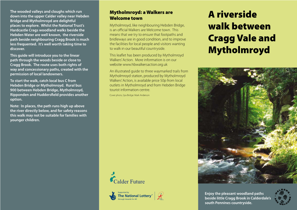 A Riverside Walk Between Cragg Vale and Mytholmroyd Leaflet