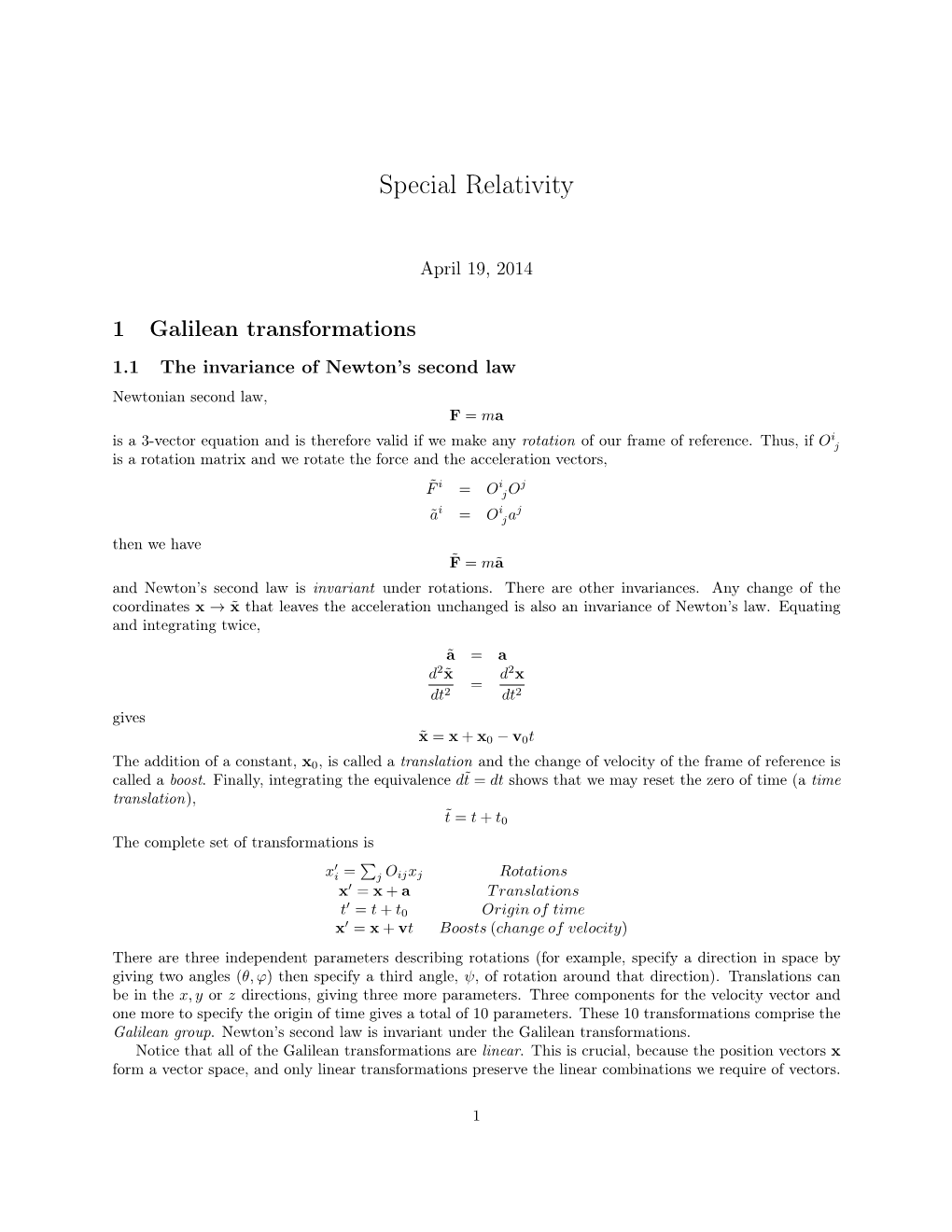 Special Relativity