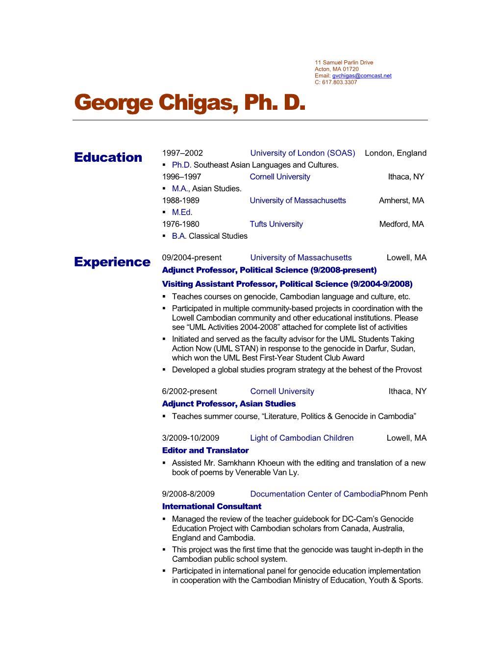George Chigas, Ph. D