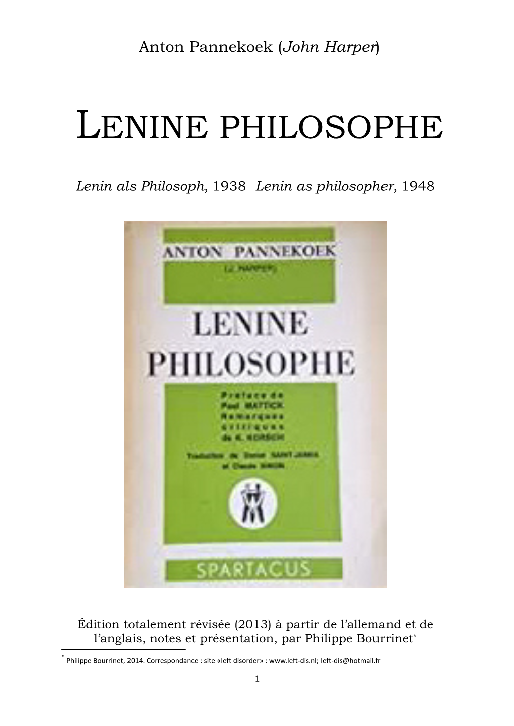 Lenine Philosophe