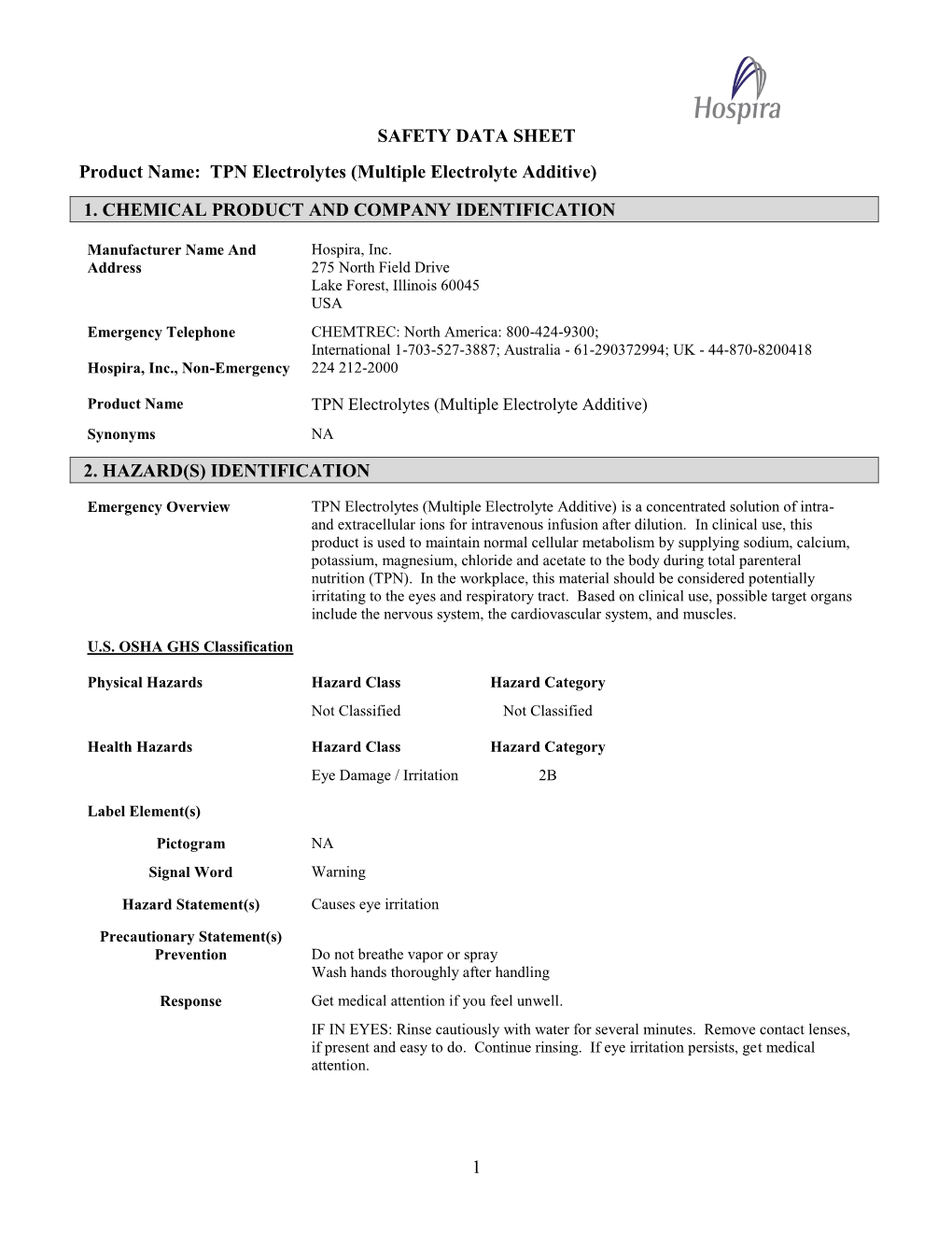 TPN Electrolytes (Multiple Electrolyte Additive)