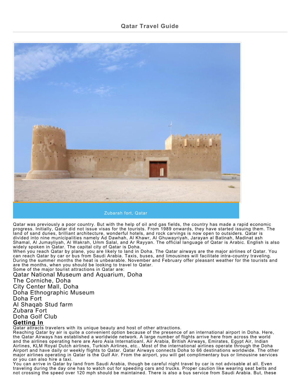 Qatar Travel Guide