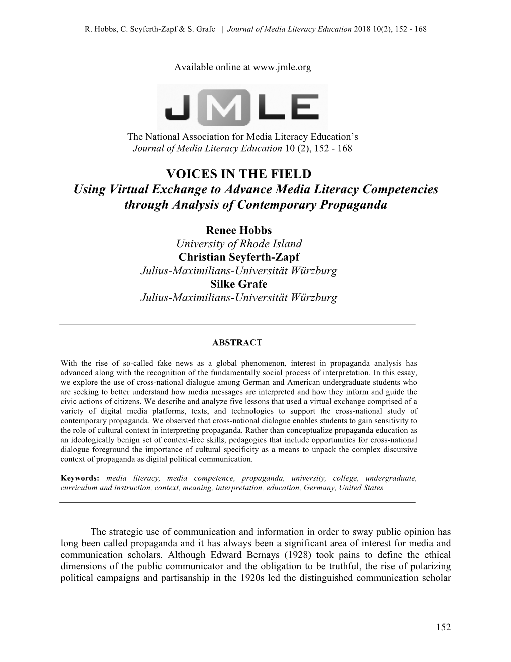 Using Virtual Exchange to Advance Media Literacy Competencies Through Analysis of Contemporary Propaganda