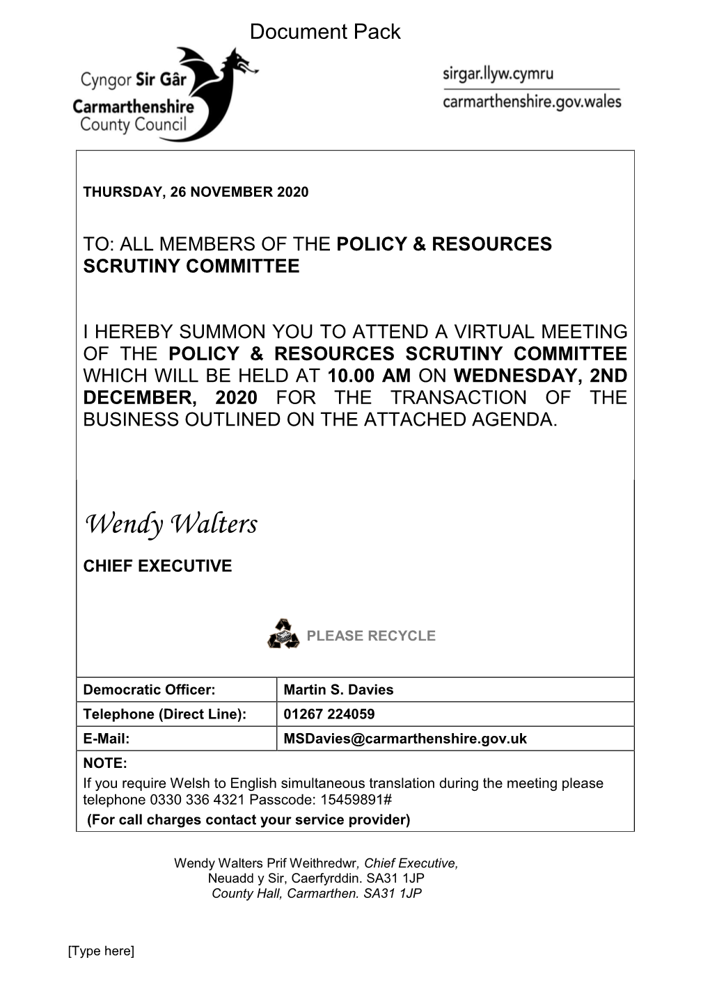 (Public Pack)Agenda Document for Policy & Resources Scrutiny