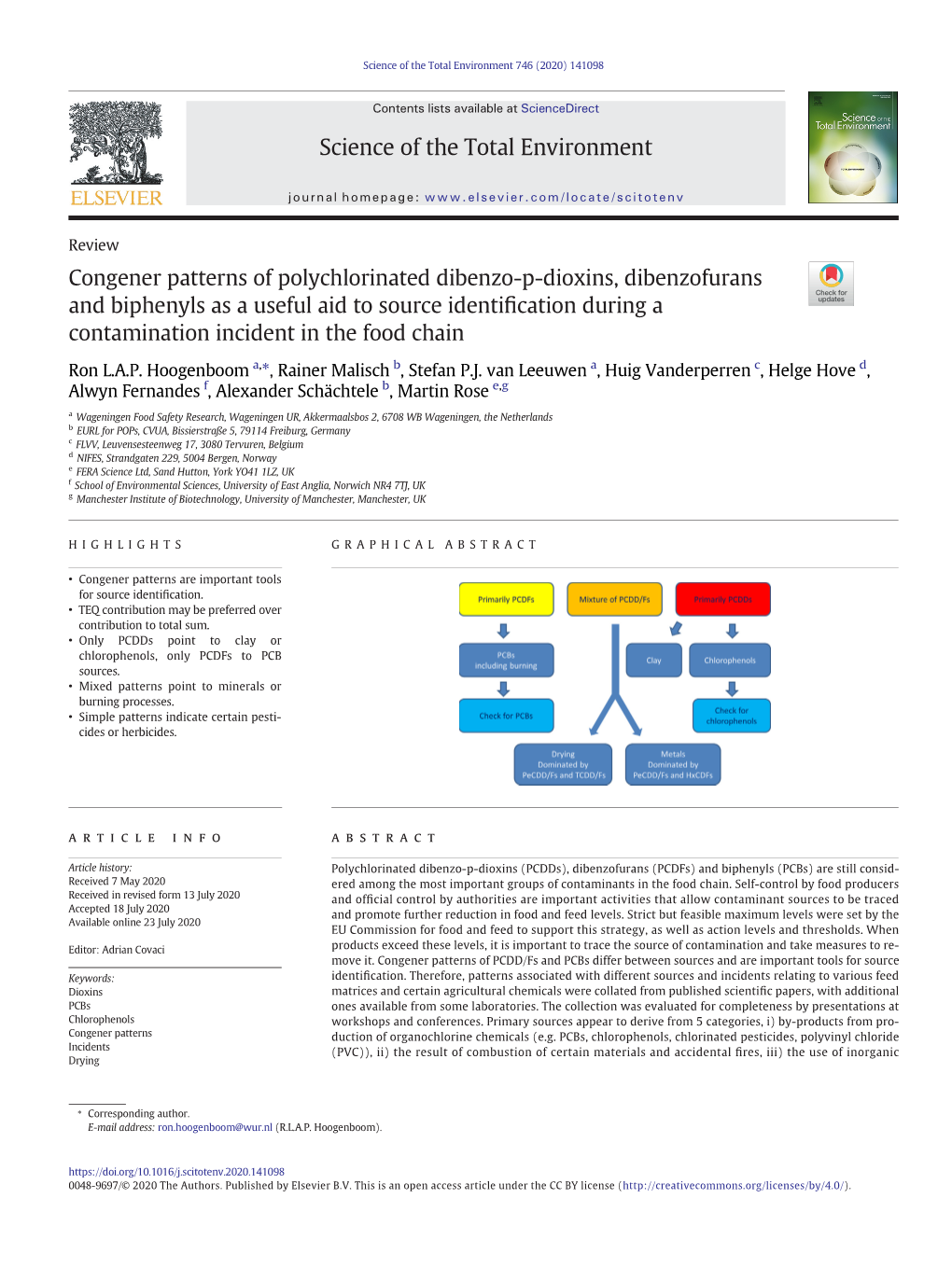 Congener Patterns of Polychlorinated Dibenzo-P-Dioxins