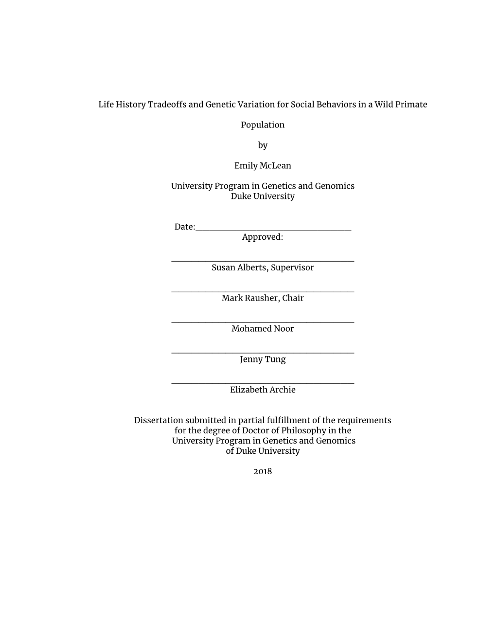 Duke University Dissertation Template