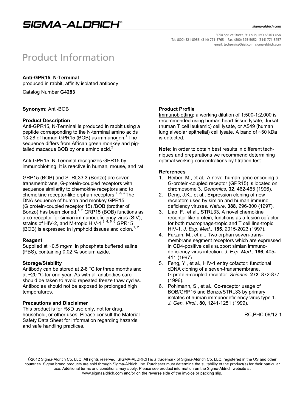 Anti-GPR15, N-Terminal (G4283)