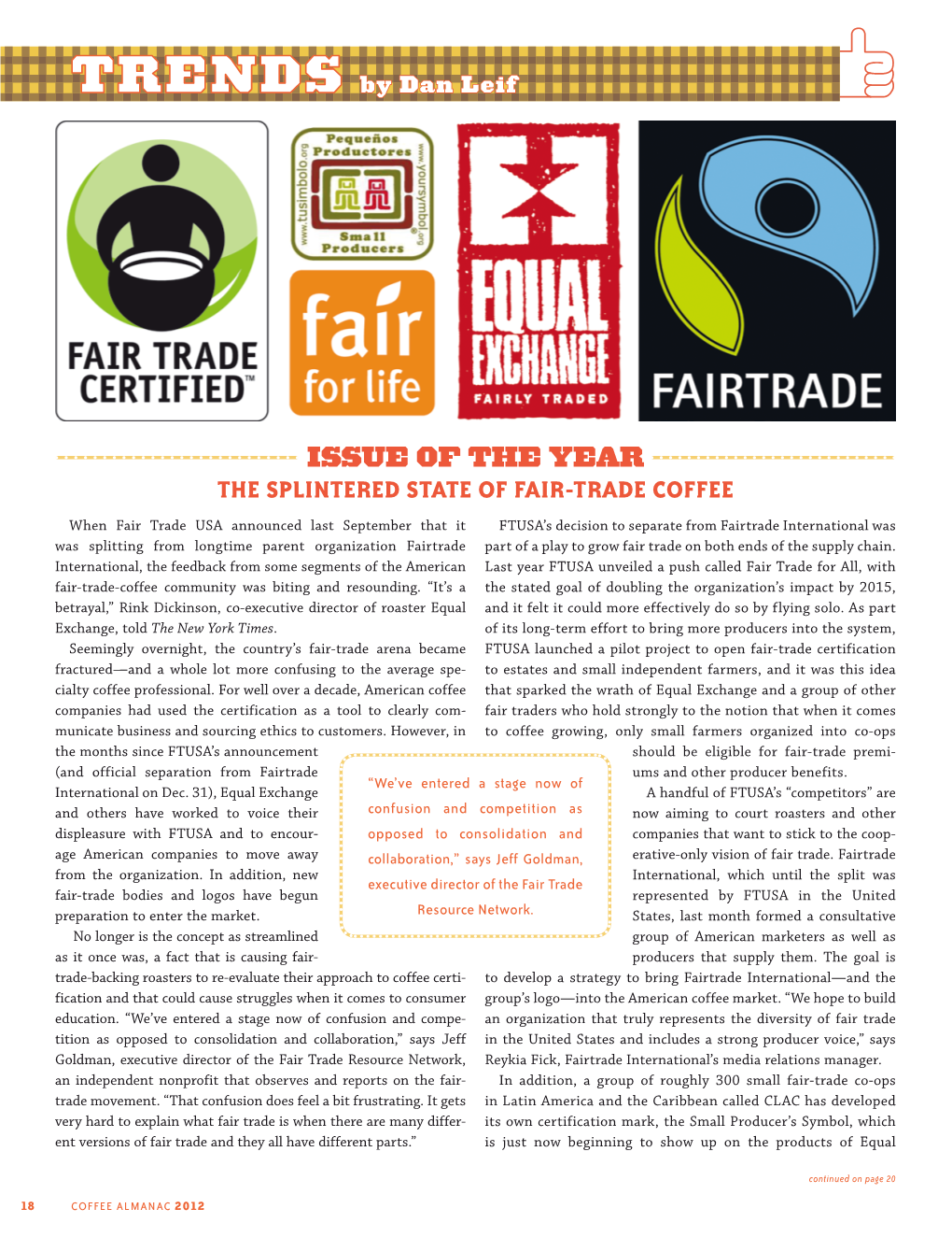 Issue of the Year the Splintered State of Fair-Trade Coffee