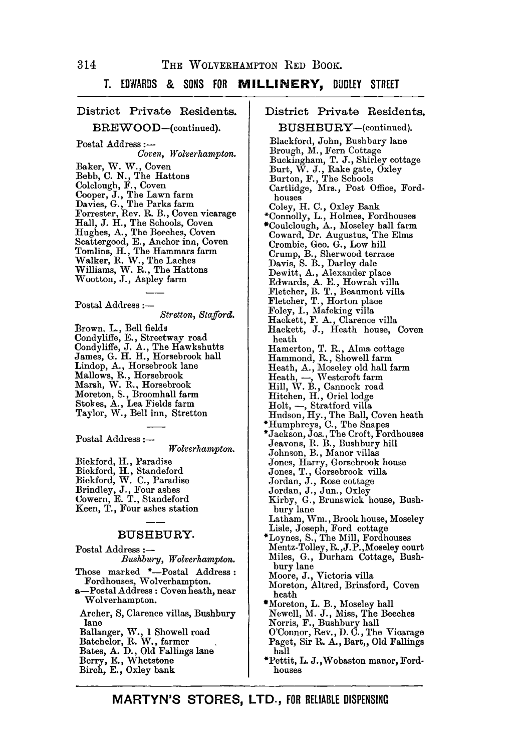 314 Martyn's Stores, L To., for Reliable Dispensing