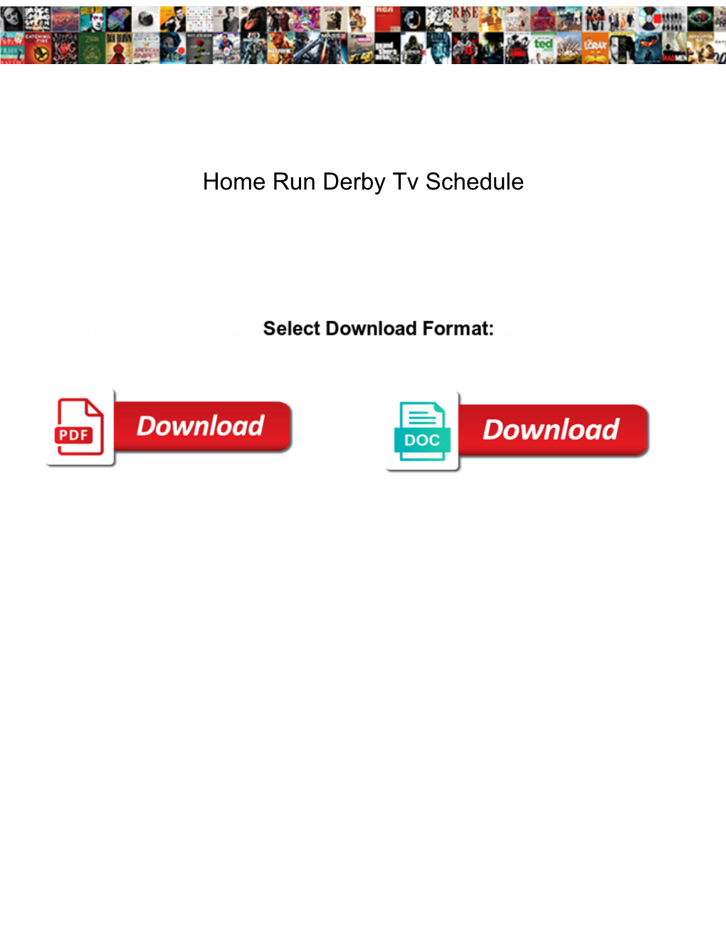 Home Run Derby Tv Schedule