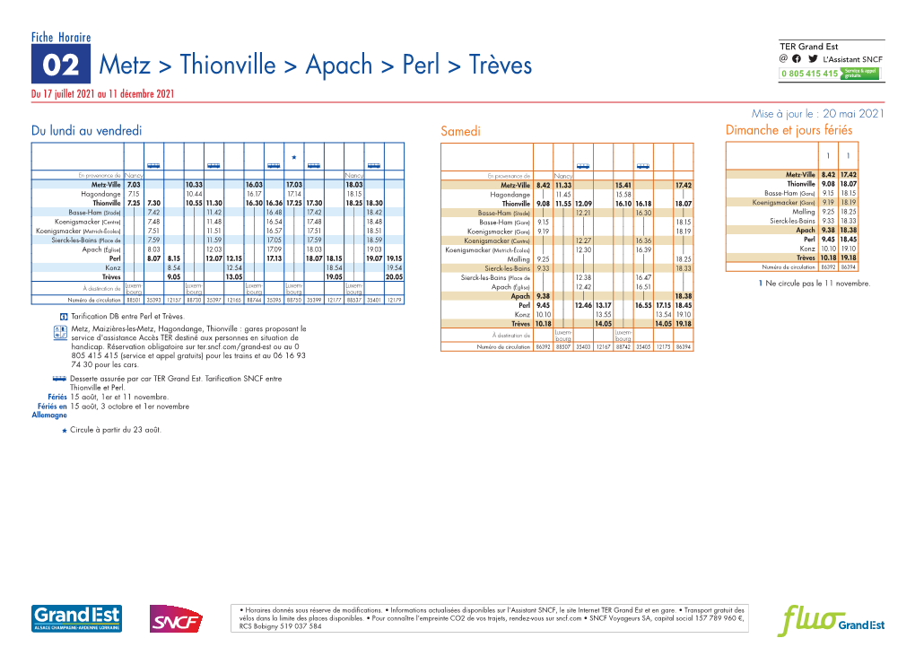 Metz &gt; Thionville &gt; Apach &gt; Perl &gt; Trèves