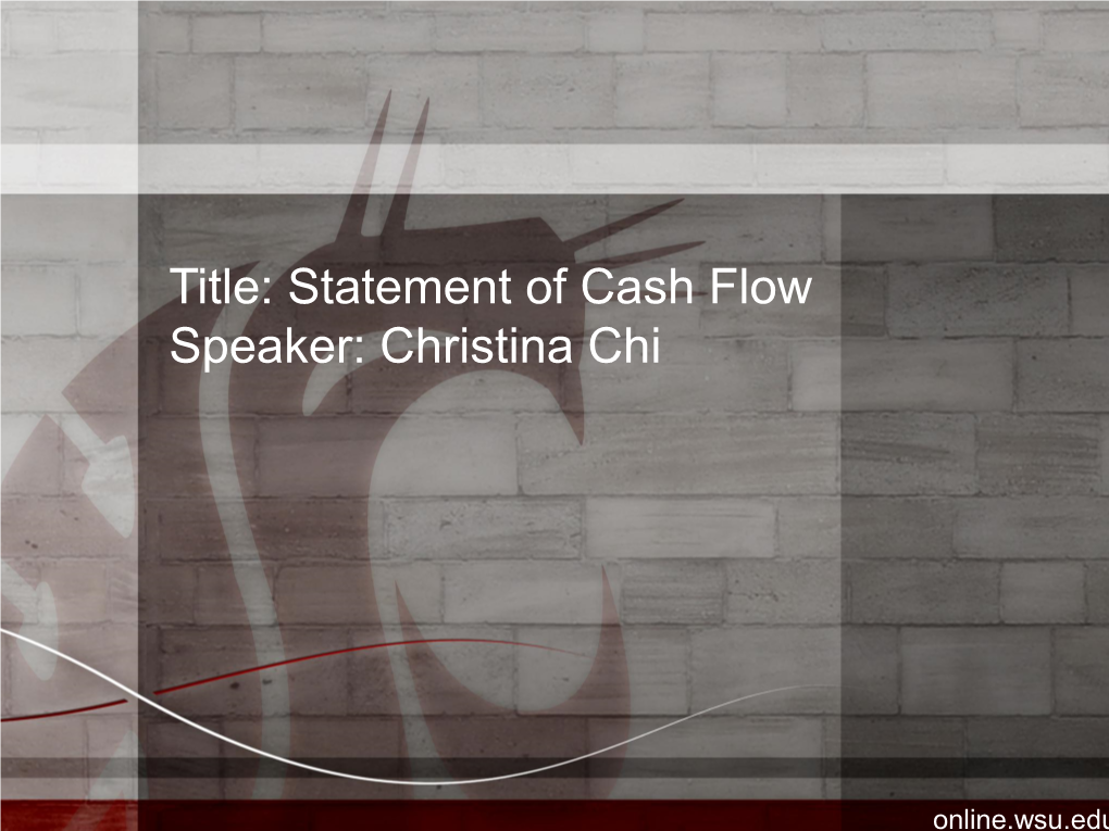 Statement of Cash Flows