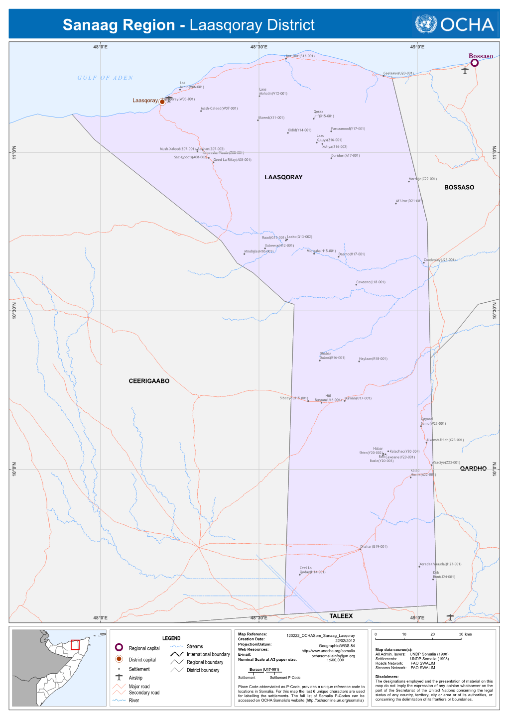 Sanaag Region - Laasqoray District