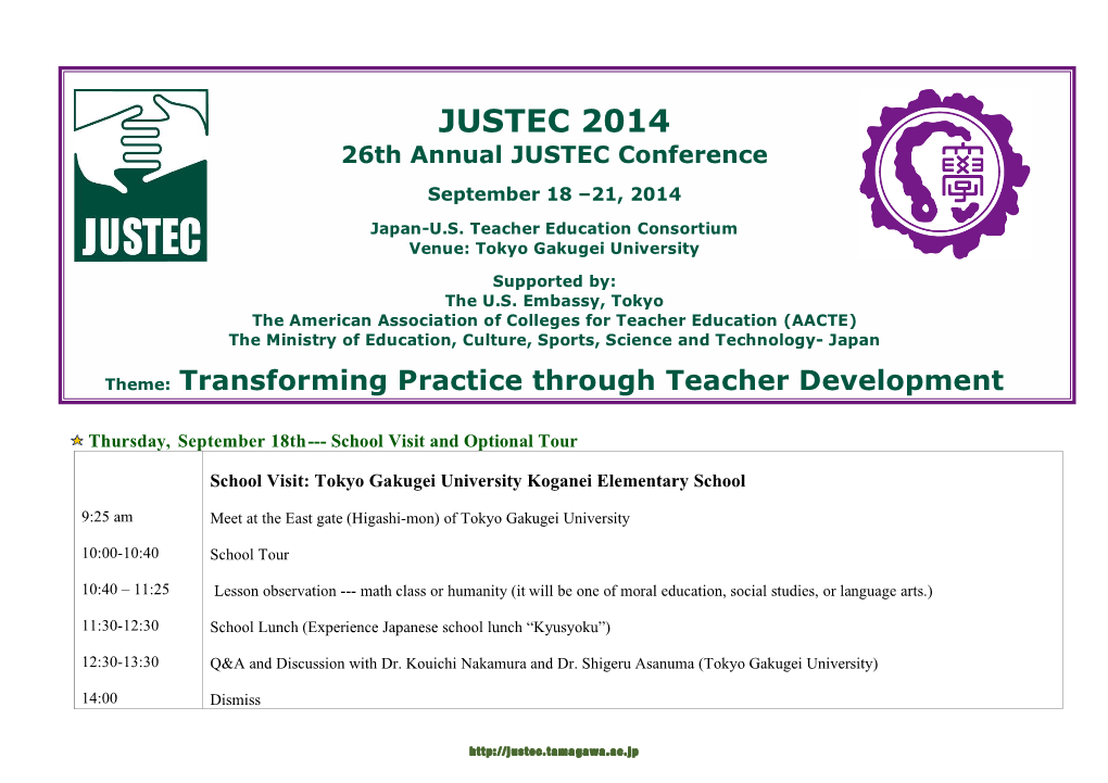 JUSTEC 2014 Program