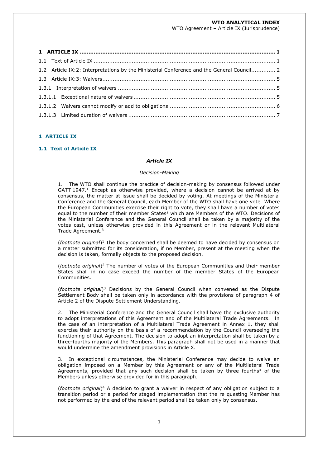 Article IX of the WTO Agreement