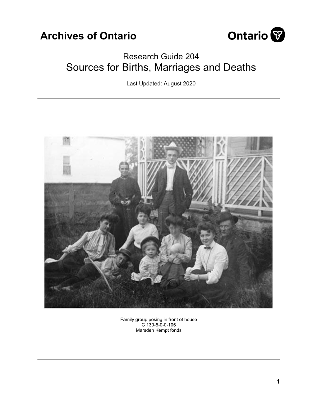 Sources for Birth, Marriage and Death